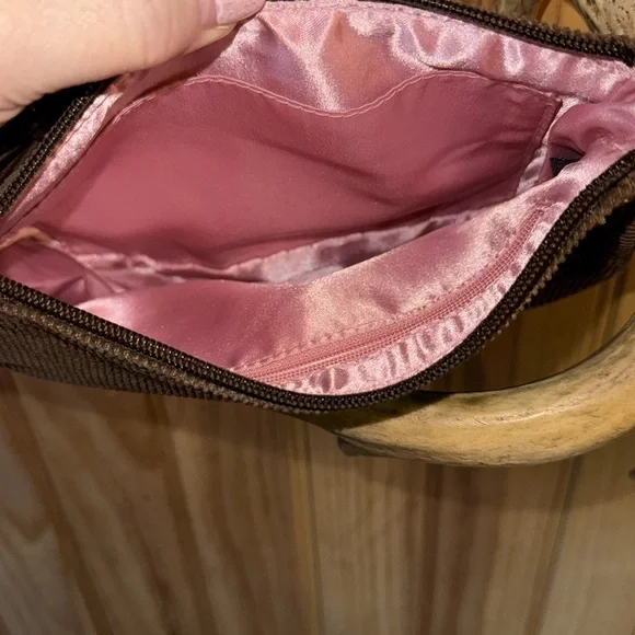 Aeropostale corduroy mini purse brown pink - Picture 3 of 4
